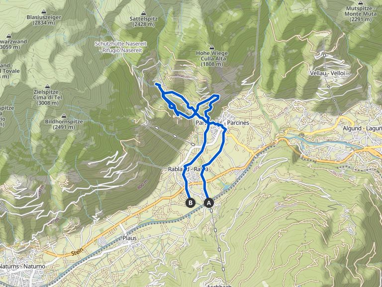 Partschinser Wasserfall – Partschinser Waalweg Runde von Rabland